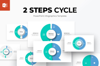 2 Steps Cycle Infographics PowerPoint Template